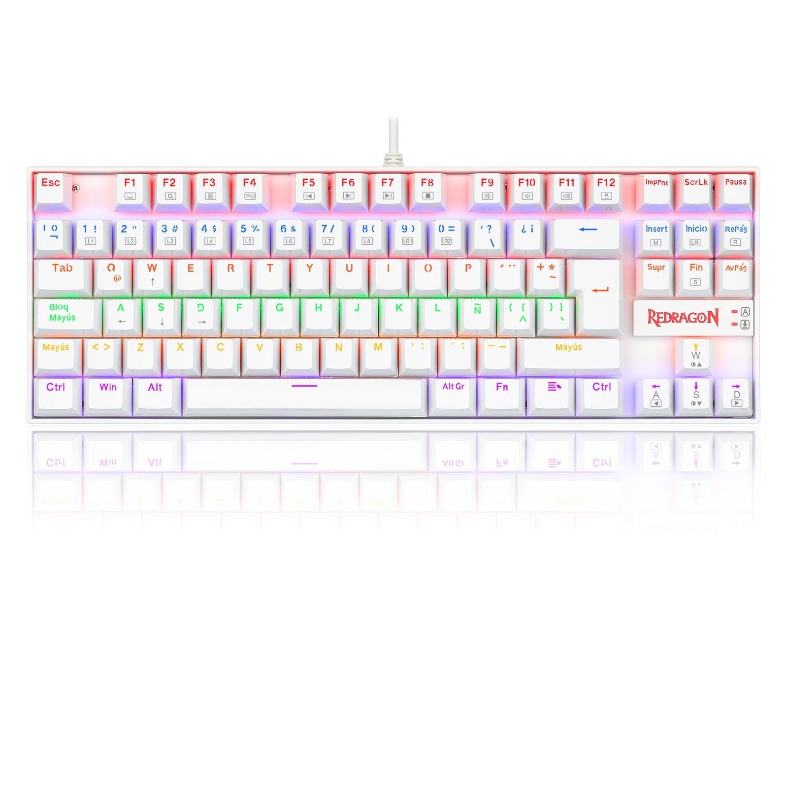 Teclado Gamer KUMARA 2 K552R-SP Rainbow Switch Red - Blanco 1
