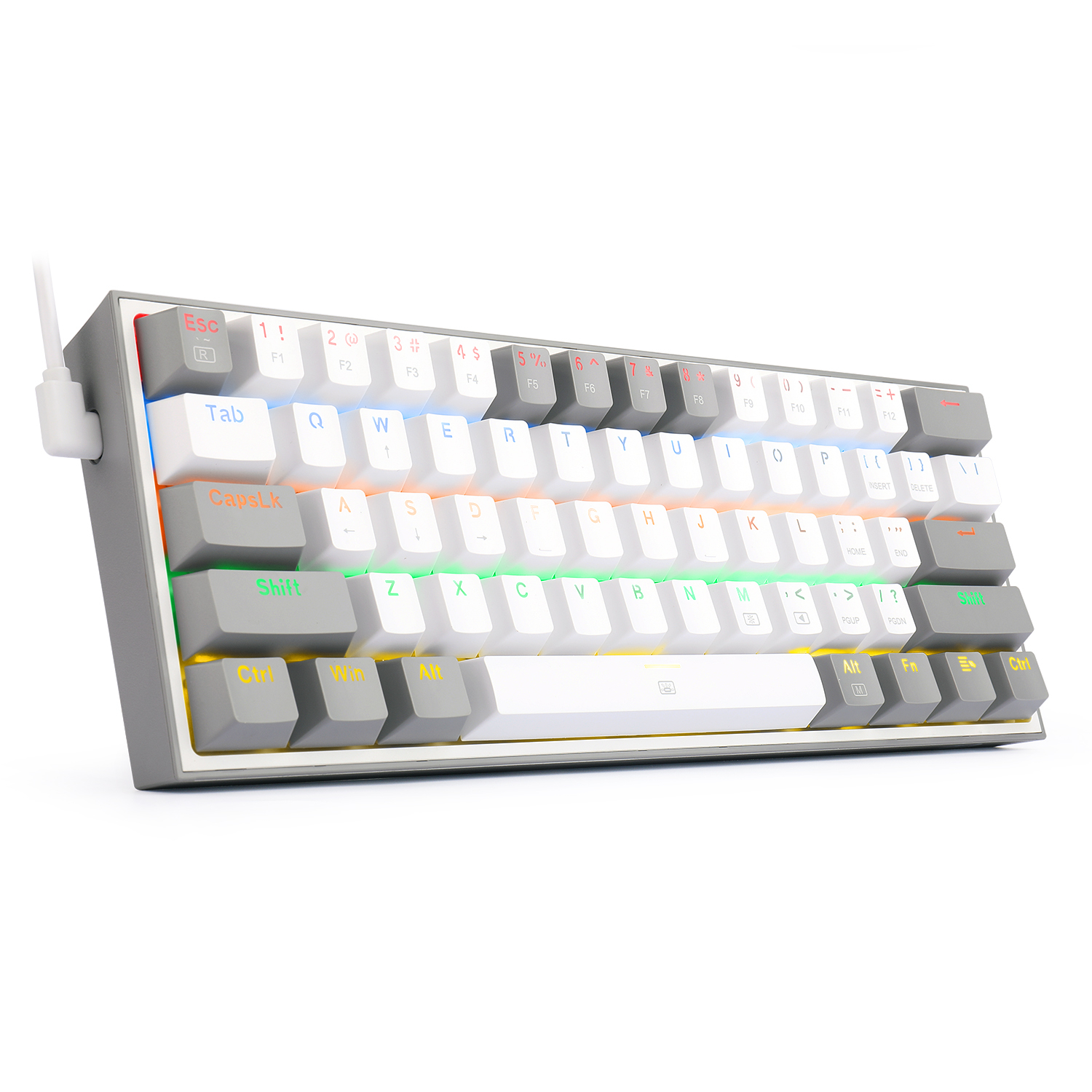 Teclado Gamer Fizz RGB K617-RGB White/Grey 2