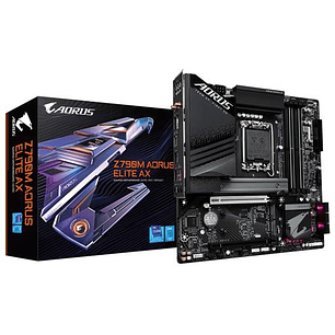 Placa Madre GIGABYTE Z790M AORUS ELITE AX, LGA 1700, DDR5, Wi-Fi 6E, Micro-ATX, Color Negro
