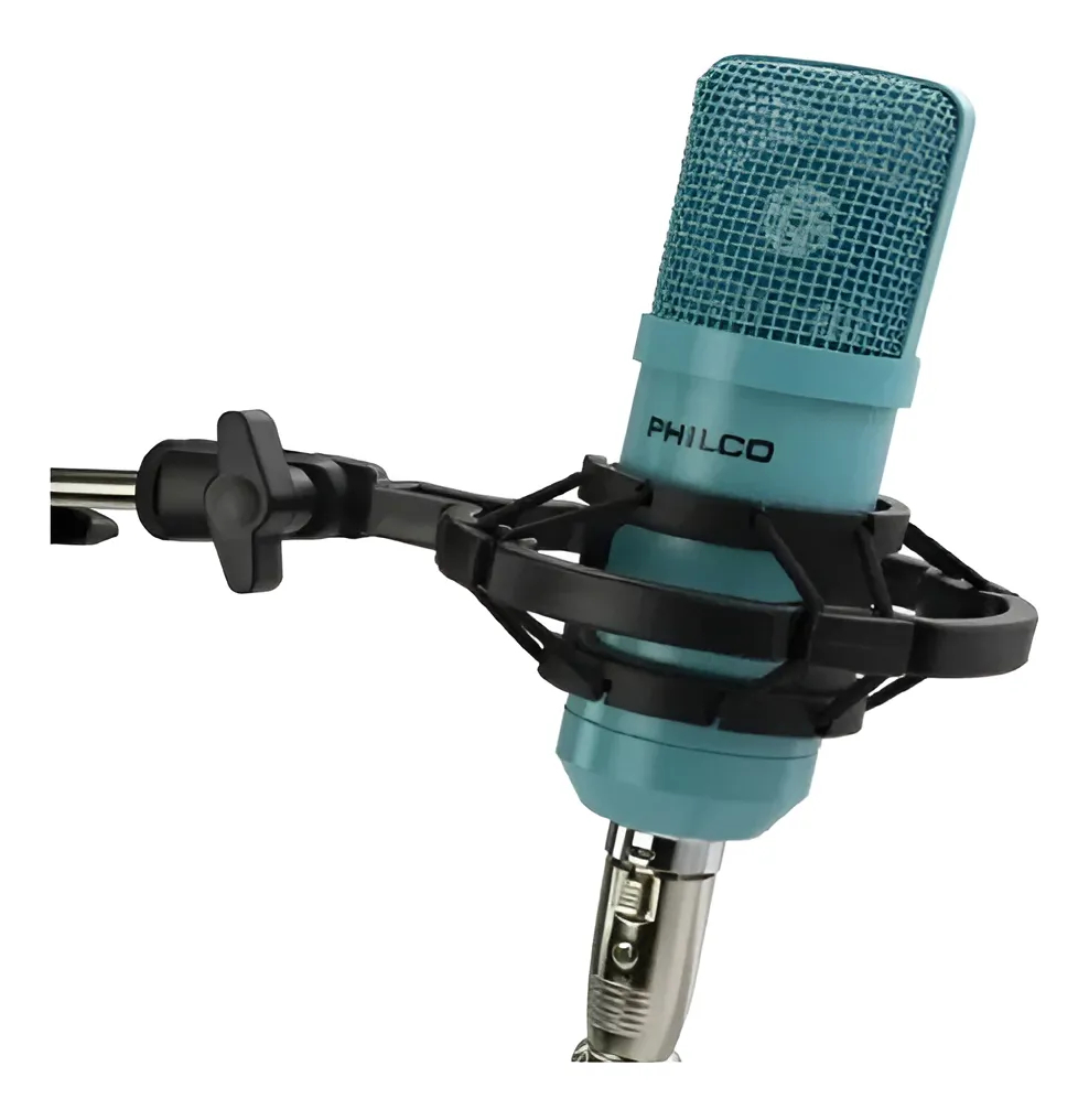 Kit Micrófono Studio Condensador Usb Philco Color Azul  2