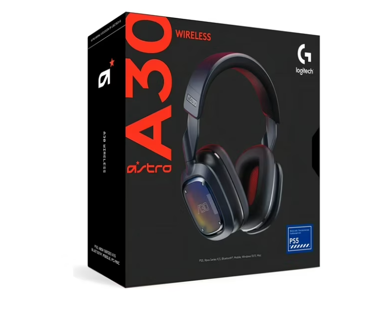 Audífono Gamer Logitech Astro A30 PS5 – Wireless Negro/rojo 4
