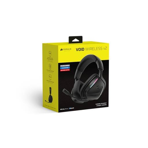 Auriculares Gamer Corsair VOID Wireless V2 Gaming con Dolby Atmos, 50mm, 130h, Carbón 2