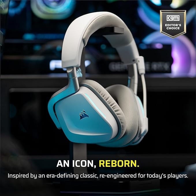 Auriculares Gamer Corsair VOID Wireless V2 Gaming con Dolby Atmos, 50mm, 130h Blanco 3