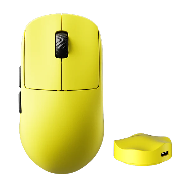 Mouse gamer scyrax v8 amarillo wireless 36g 30000 dpi 1