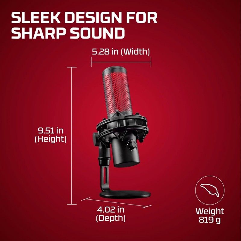 Micrófono HyperX QuadCast 2 - Micrófono USB transmisión y podcasting 7