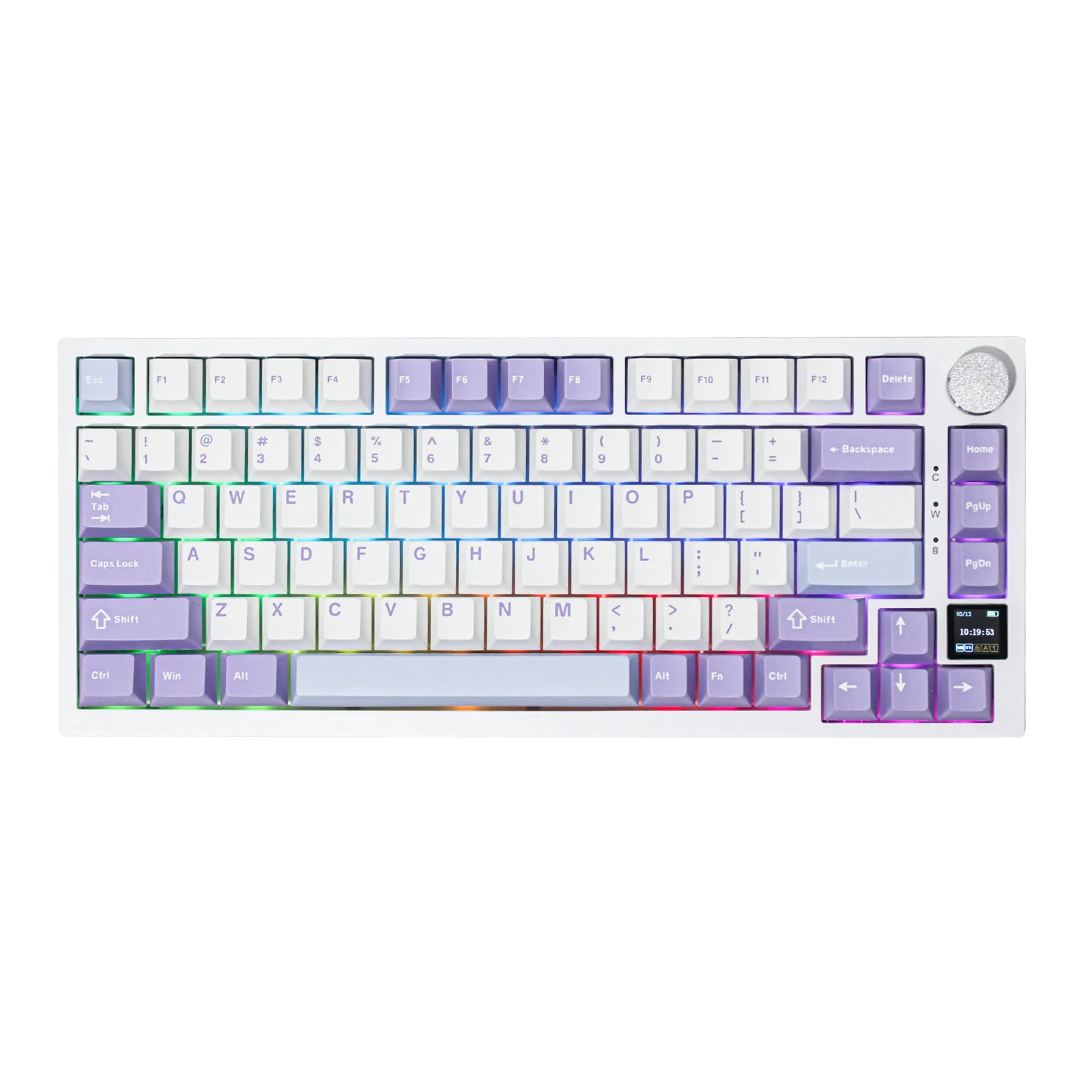 Teclado gamer Ajazz AK820 Pro Purple/white 75% sw flying fish  1
