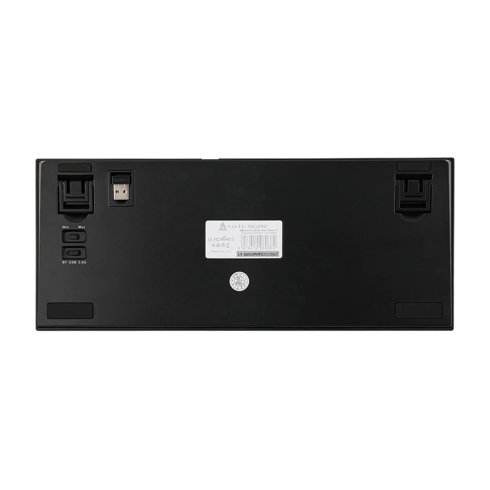 Teclado gamer Ajazz AK820 Pro Black/Grey/Yellow 75% sw flying fish  3