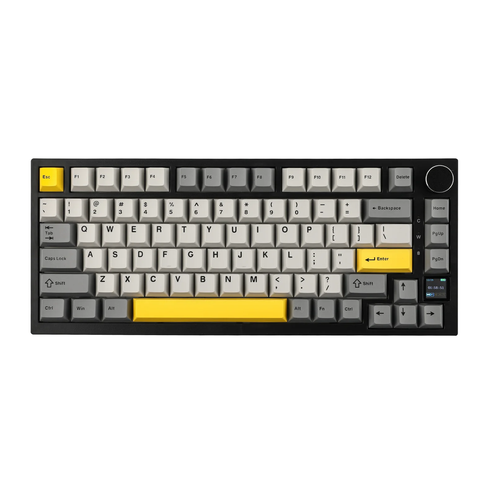 Teclado gamer Ajazz AK820 Pro Black/Grey/Yellow 75% sw flying fish  2