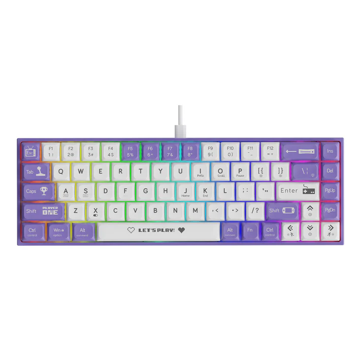 Teclado mecánico ajazz ak680 Morado/blanco Sw Red 1