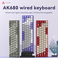 Teclado mecánico ajazz ak680 Morado/blanco Sw Red - Miniatura 2