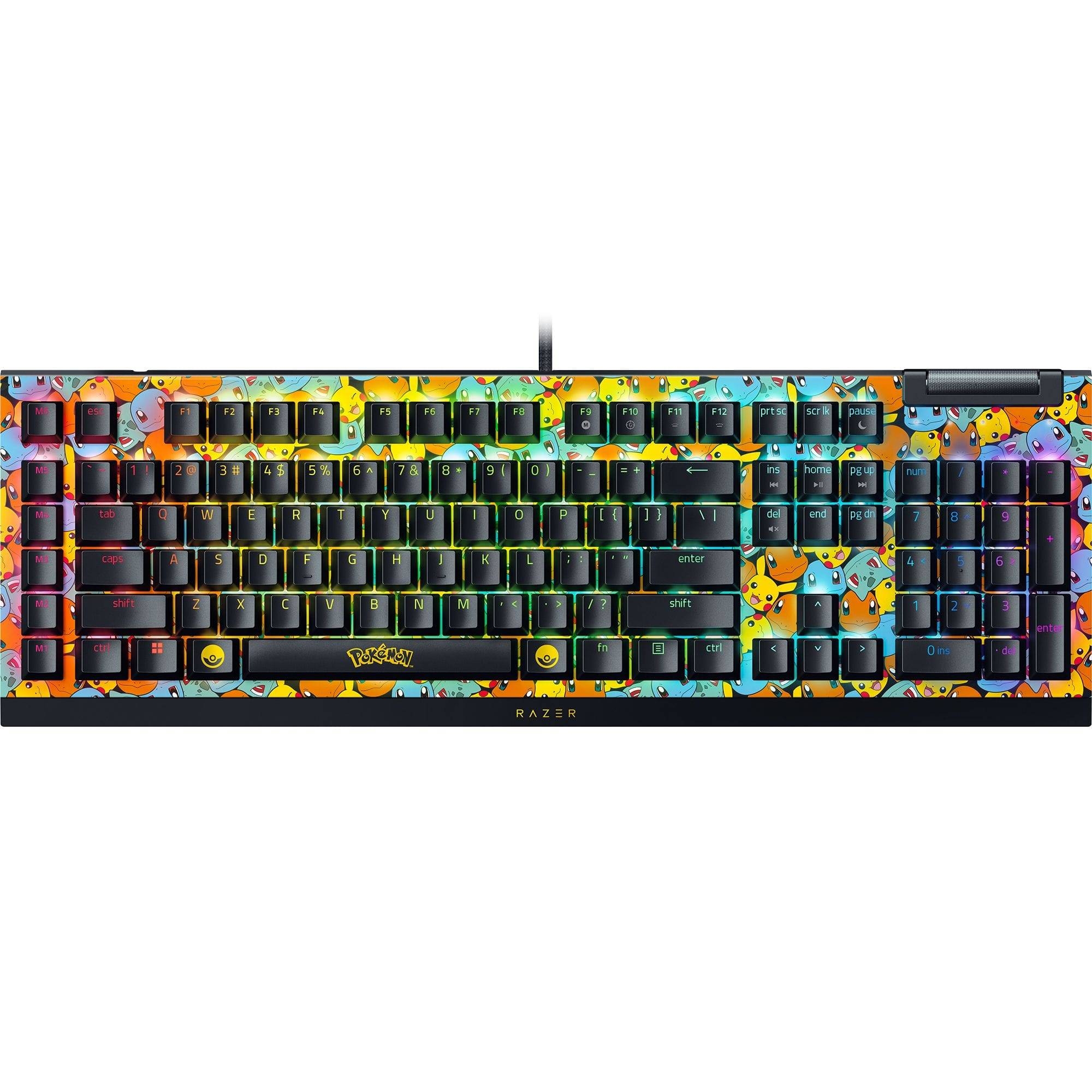 Teclado Gamer Razer Blackwidow V4 X Pokemon Starters Edition, Switch Green, Full Size, Inglés US 1