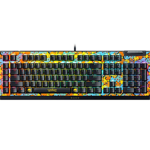 Teclado Gamer Razer Blackwidow V4 X Pokemon Starters Edition, Switch Green, Full Size, Inglés US