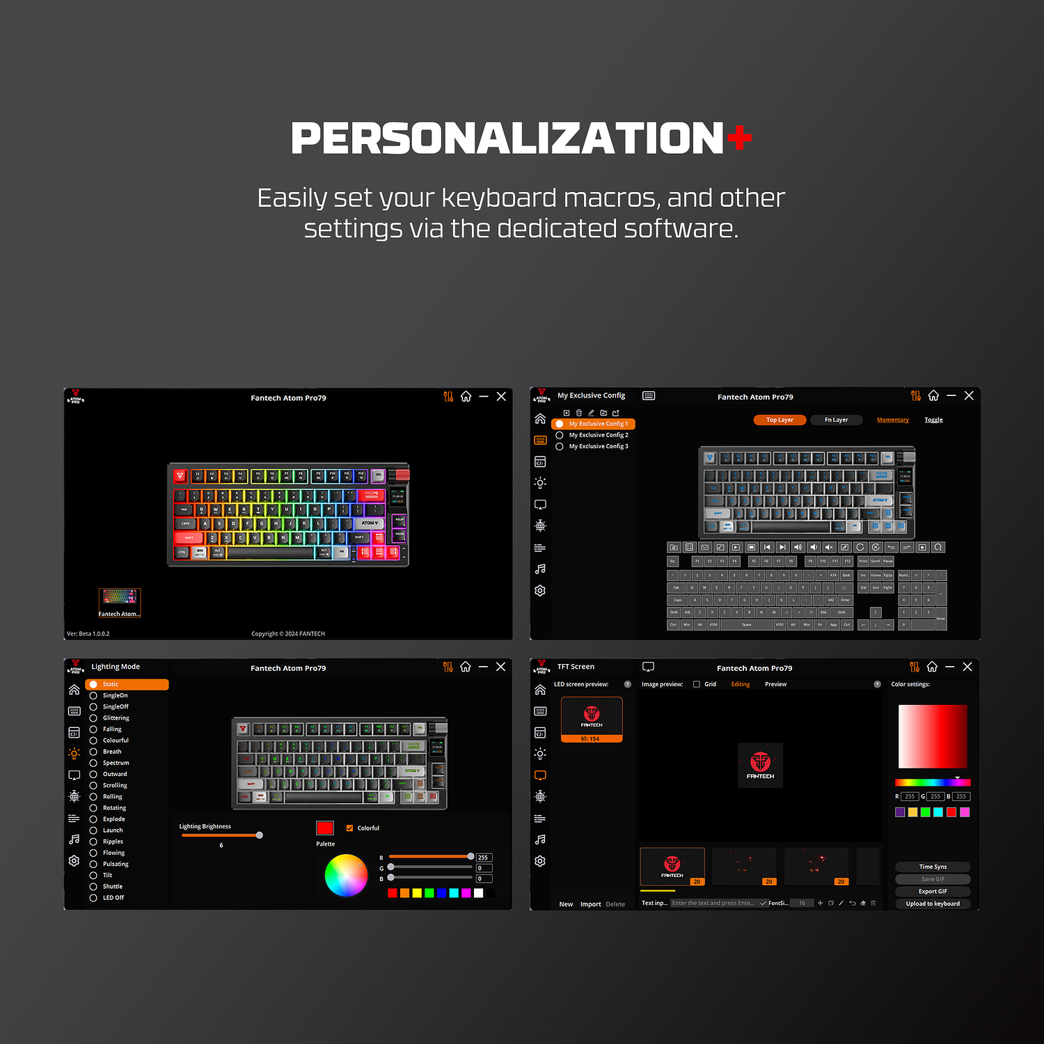 ATOM PRO79 Teclado mecánico inalámbrico con pantalla MK917 SW red 5