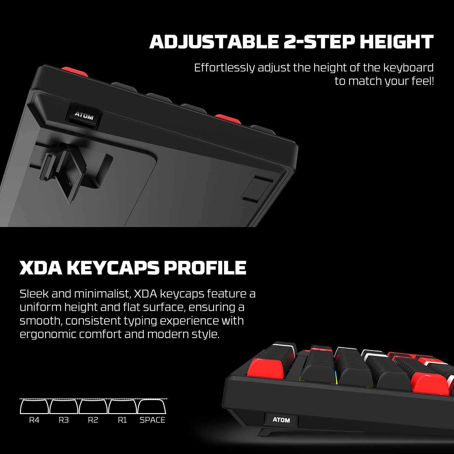 ATOM PRO79 Teclado mecánico inalámbrico con pantalla MK917 SW red 6