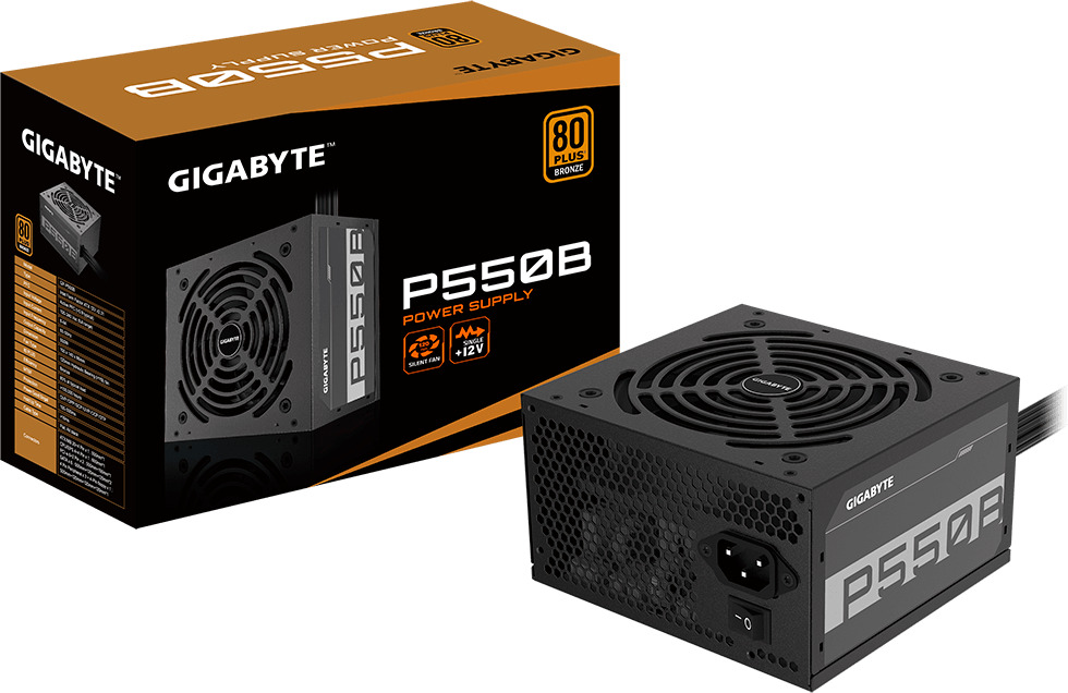 Fuente de Poder 550W GIGABYTE P550B, No Modular, Certificación 80 PLUS Bronze, Negro 1