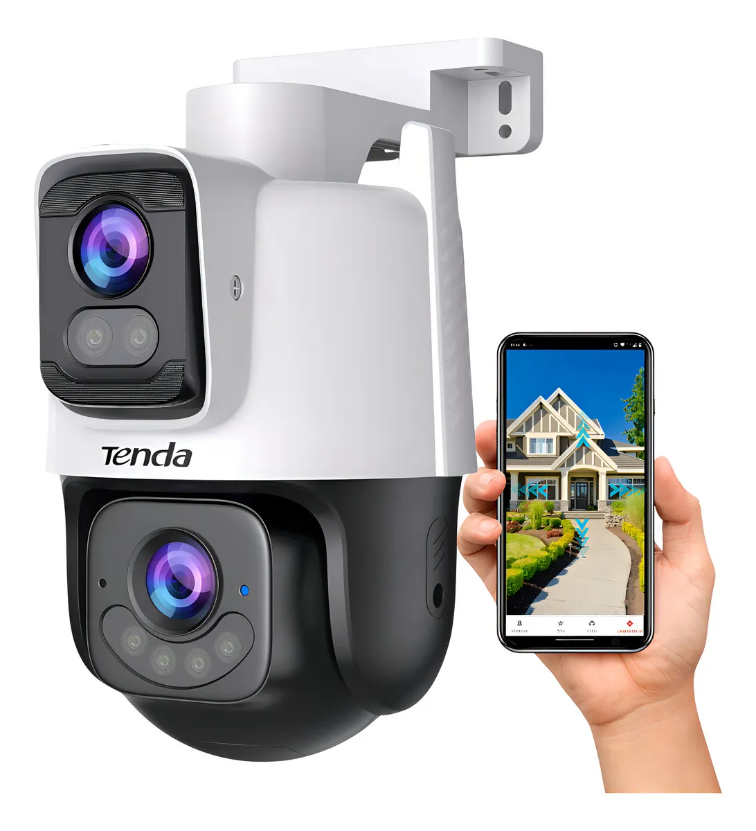 CAMARA OUTDOOR WI-FI 6MP DUAL-LENS LINKAGE TENDA CH9-WCA 3