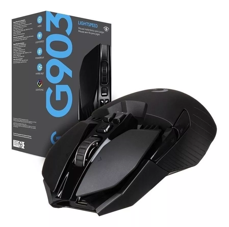 Mouse Gamer Inalámbrico Logitech G903 Lightspeed, RGB Programable, Sensor Hero 25K, 25600DPI 4