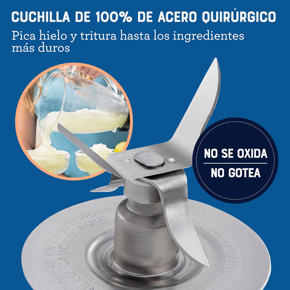 Licuadora Oster® 2 velocidades más pulso y vaso de vidrio BLSTKAGBPB 4