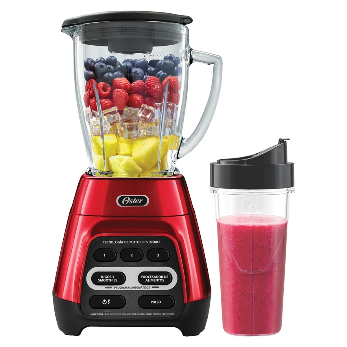  Licuadora 1.5 Litros Reversible con Vaso Roja Oster 1