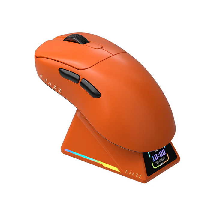 Mouse Inalámbrico AJAZZ AJ159 APEX Naranjo– Triple Modo | 42.000 DPI | Ultraligero 3