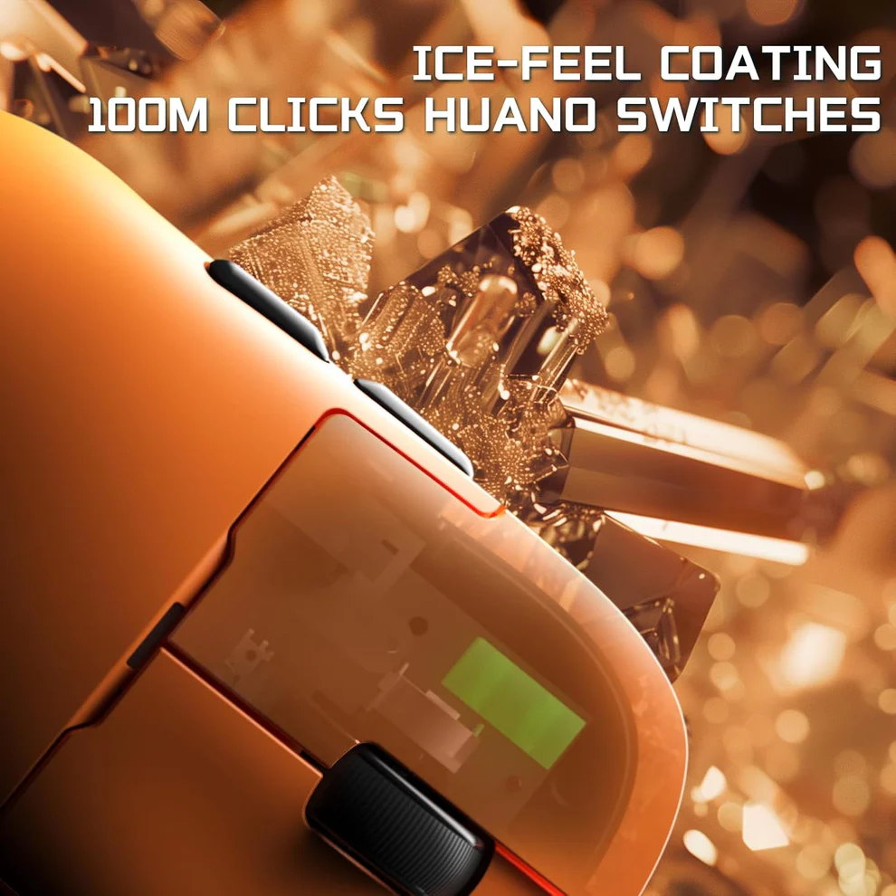 Mouse Inalámbrico AJAZZ AJ159 APEX Naranjo– Triple Modo | 42.000 DPI | Ultraligero 7