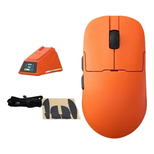 Mouse Inalámbrico AJAZZ AJ159 APEX Naranjo– Triple Modo | 42.000 DPI | Ultraligero 2
