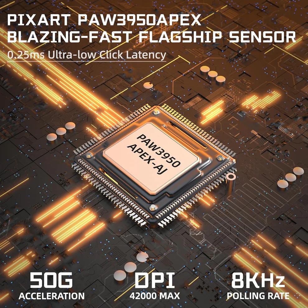 Mouse Inalámbrico AJAZZ AJ159 APEX Negro – Triple Modo | 42.000 DPI | Ultraligero 10