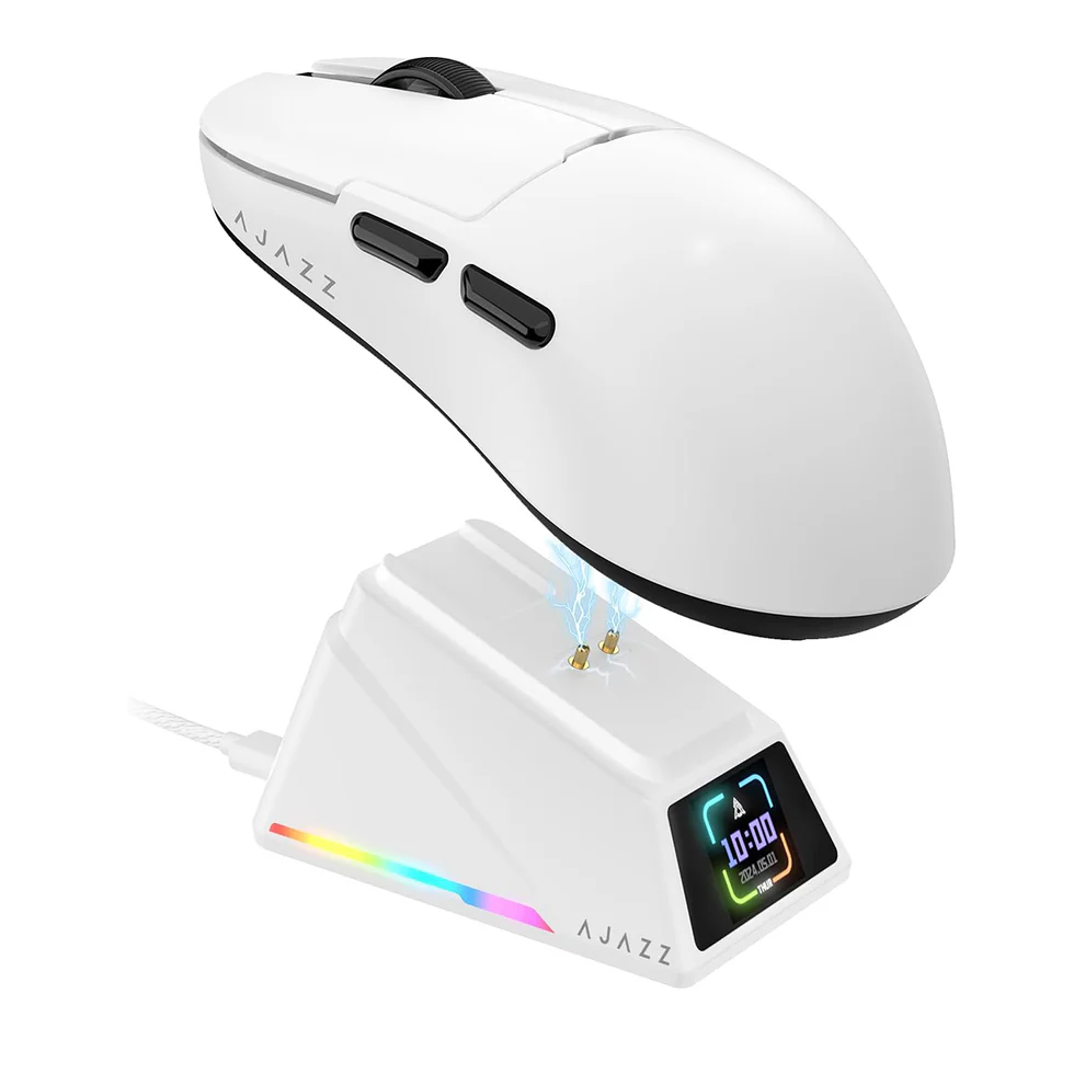 Mouse Inalámbrico AJAZZ AJ159 APEX Blanco – Triple Modo | 42.000 DPI | Ultraligero 1