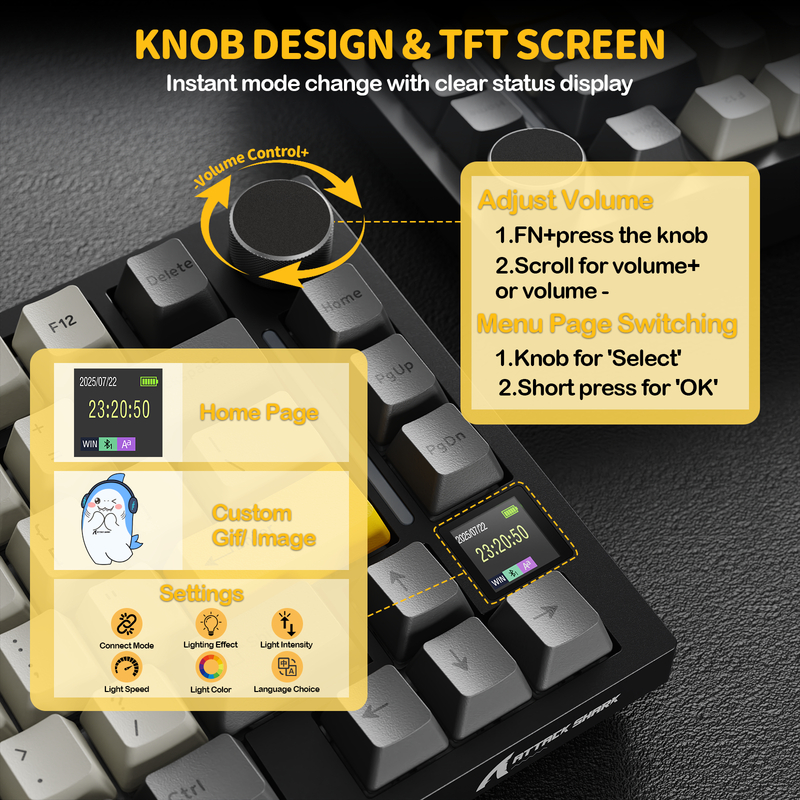 Attack Shark keyboard X820 Ultra Star + Gift Switch Black (EU) 5