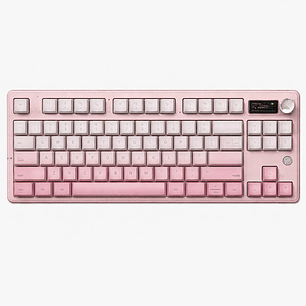 Teclado Ajazz MK87 Three Mode Layout 87 Teclas + pantalla + Knob Gradient Pink 