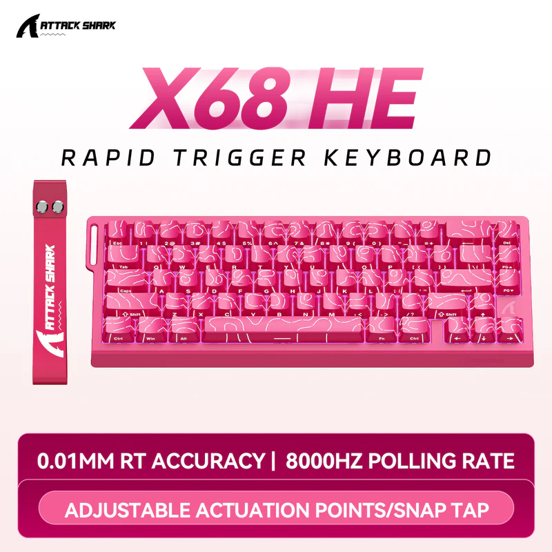 Teclado Gamer Magnético Attack Shark X68 HE – Precisión Absoluta al Máximo Nivel 5