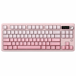 Teclado Ajazz MK87 Three Mode Layout 87 Teclas + pantalla + Knob Gradient Pink 