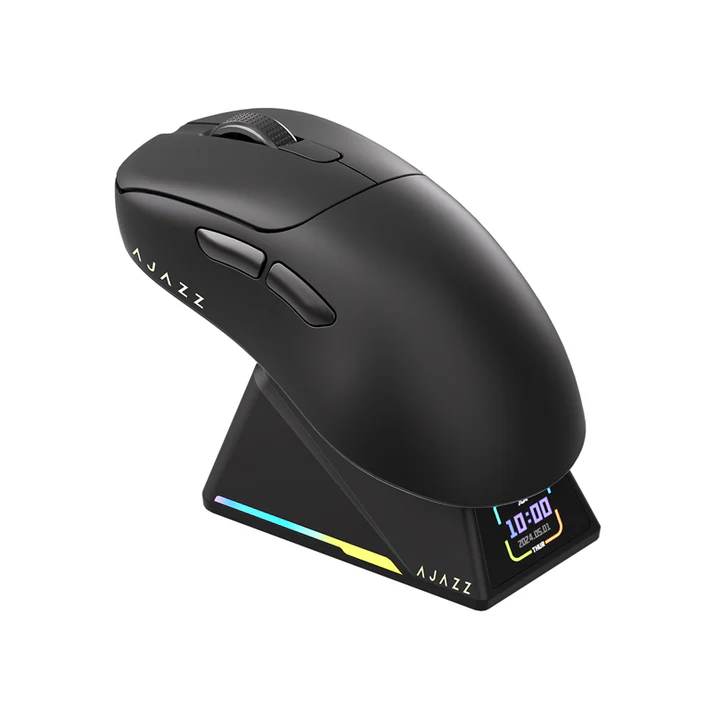 Mouse Gamer AJAZZ AJ179 APEX Negro – Tri-Mode con Pantalla Interactiva 1