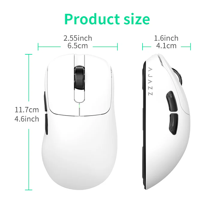 Mouse Gamer Inalámbrico AJAZZ AJ179 NL blanco– Triple Modo – Batería 800 mAh 5