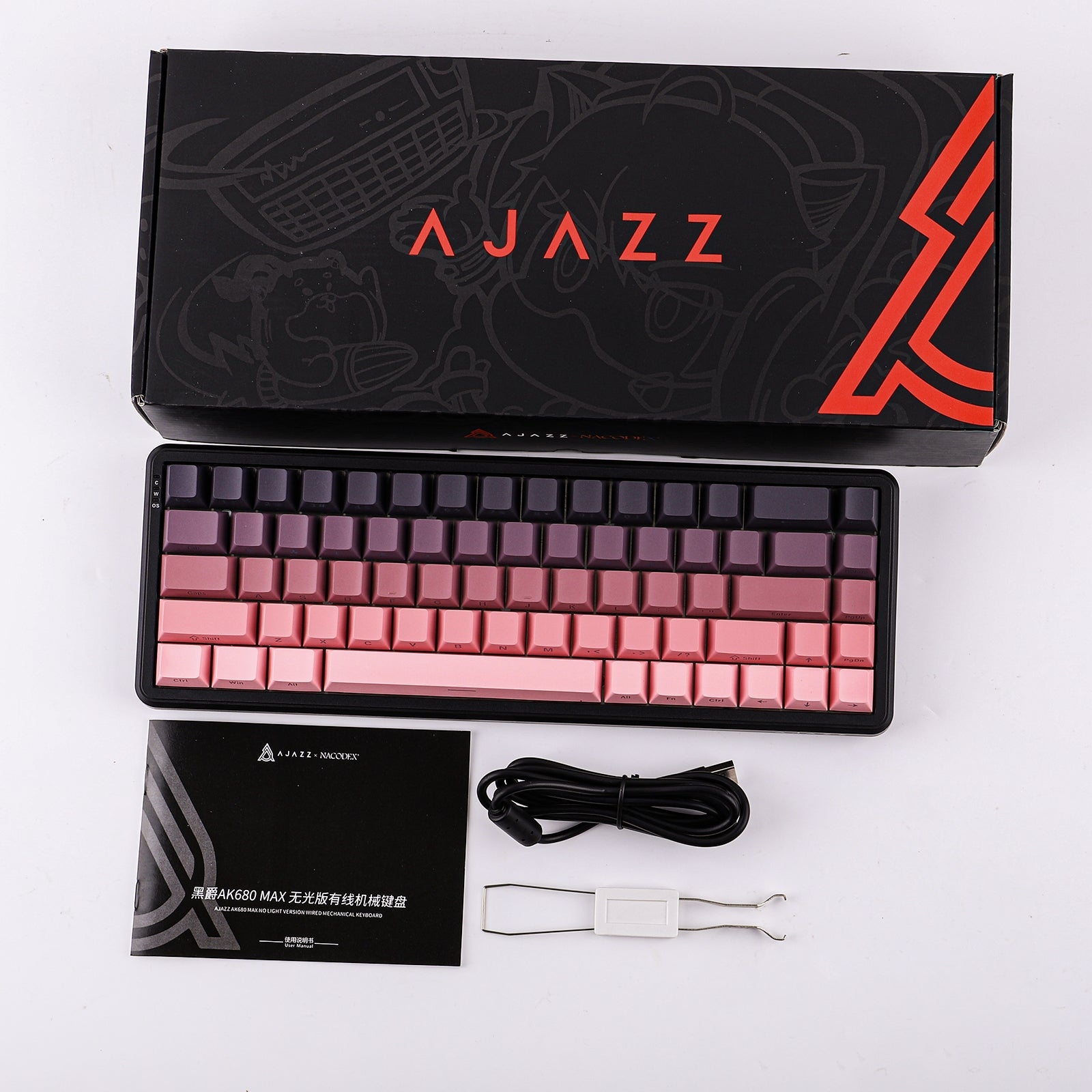 Teclado Mecánico Gamer AJAZZ AK680 MAX 68% con Switches Magnéticos Pink 7