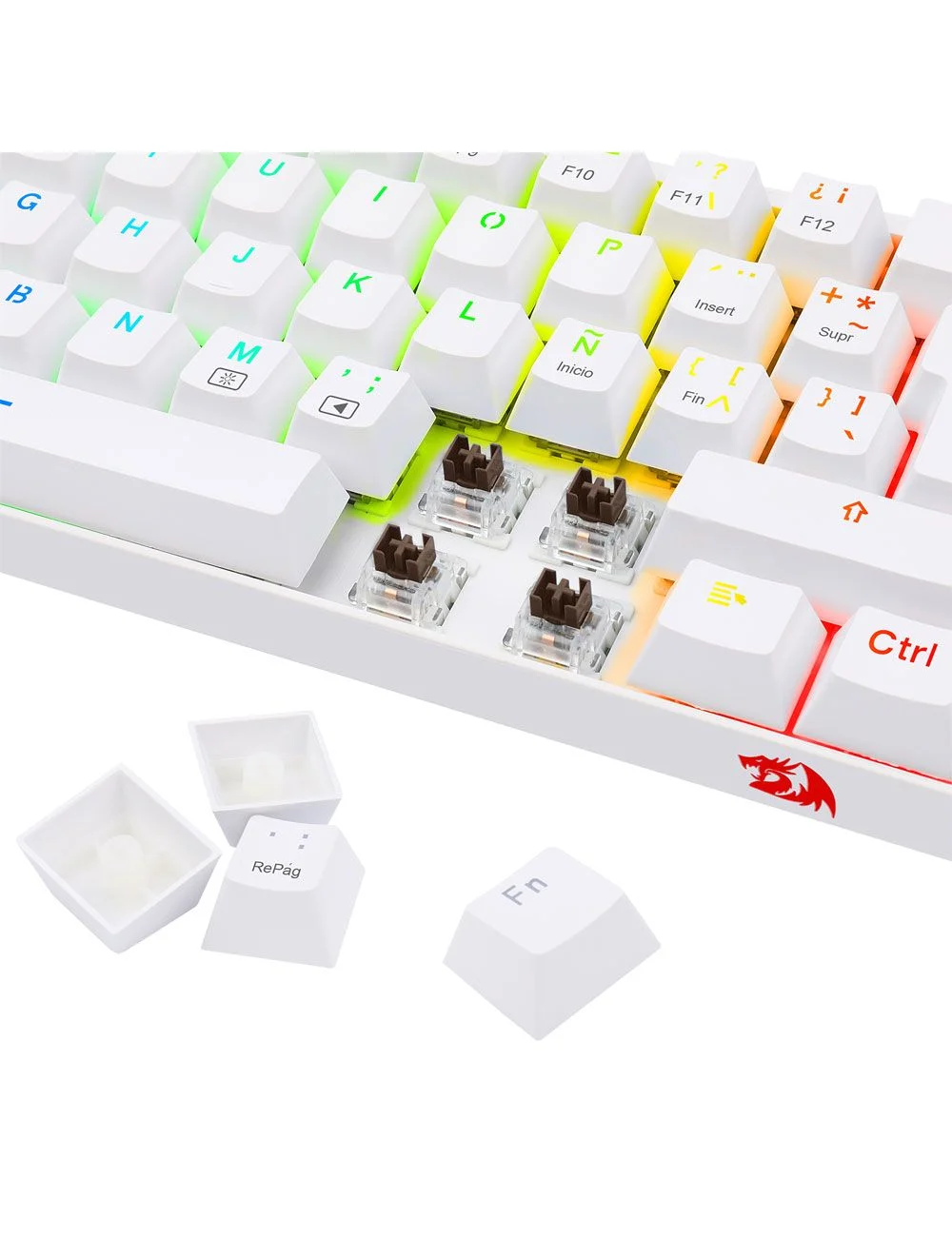 Teclado Redragon K630 Dragonborn White Switch Brown Español 2