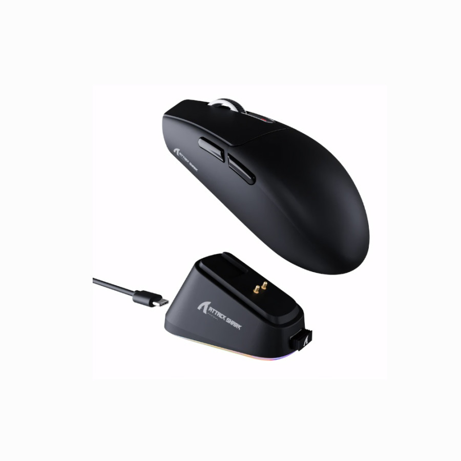 Attack Shark G3 Pro RGB Tri-Mode Wireless Gaming Mouse - Black + base 3