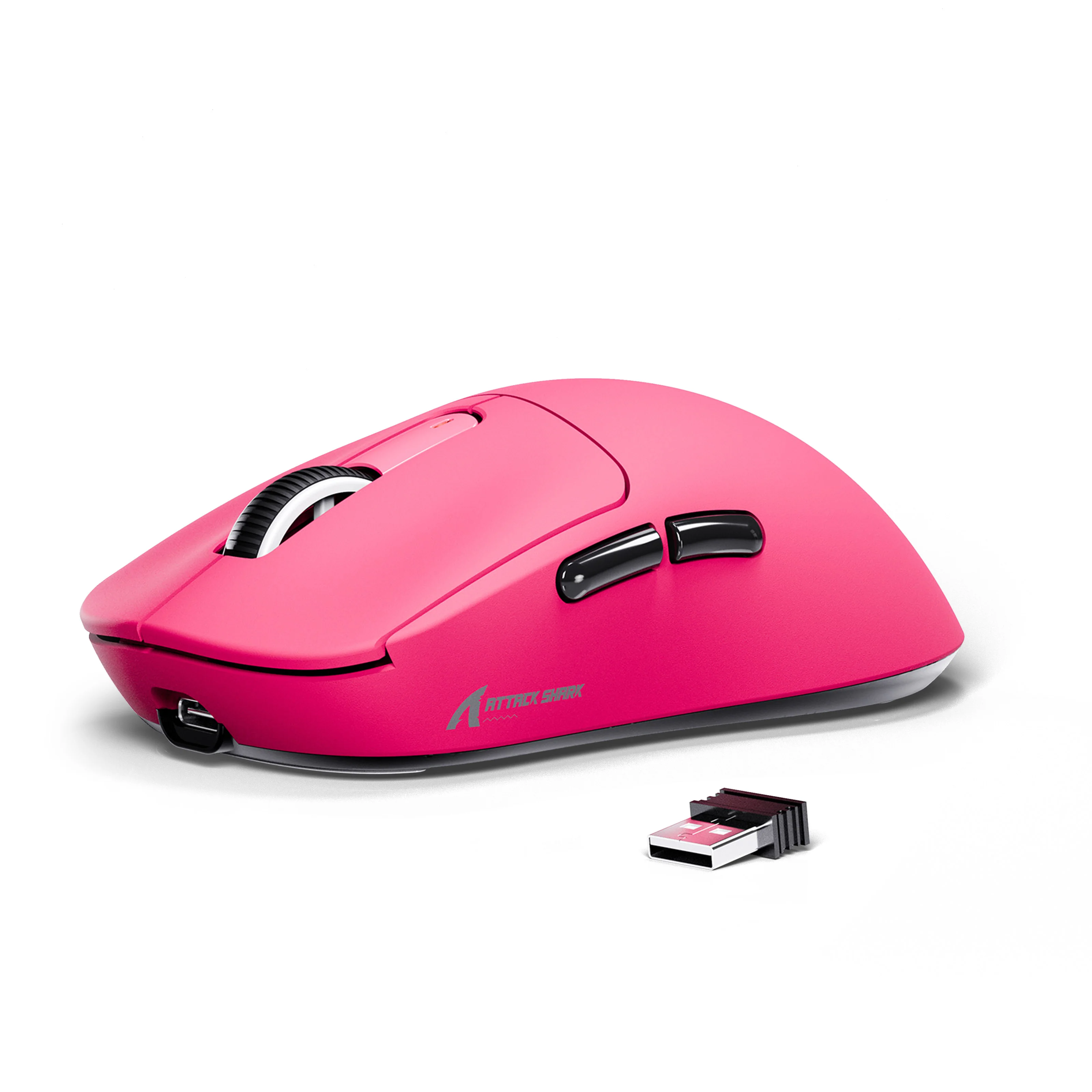 Attack Shark G3 Pro RGB Tri-Mode Wireless Gaming Mouse - Berry Red + base 4