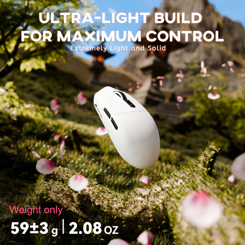 Attack Shark G3 Pro RGB Tri-Mode Wireless Gaming Mouse - White + Base 5