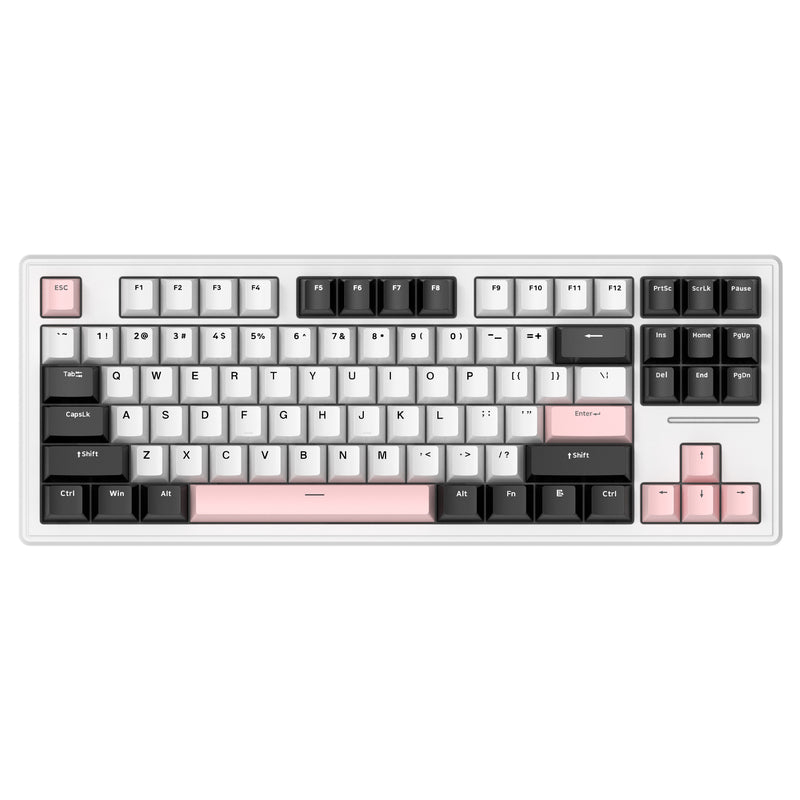Teclado mecanico ATTACK SHARK M87 Inalambrico / Sw Sweet cool pink white jade (Teclas intercámbiales incluidas rosadas) 1