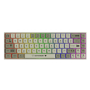 Ajazz keyboard AK680 Wired Red Switch- White Grey