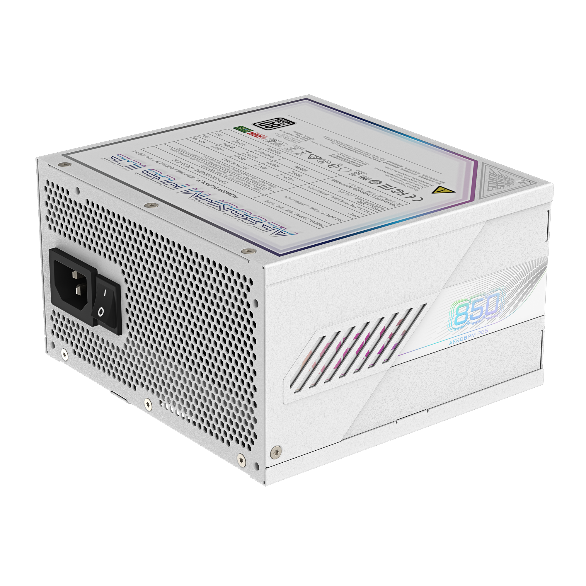 Fuente de Poder Gigabyte Aorus 850Watts GP-AE850PM PG5 ICE Platinum Full Modular 4