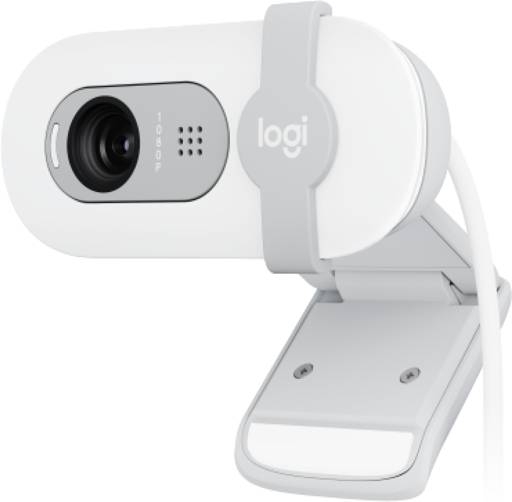 Cámara Web Logitech Brio 100, FHD1080p c/Mic Tapa Privacidad Blanco Crudo 2
