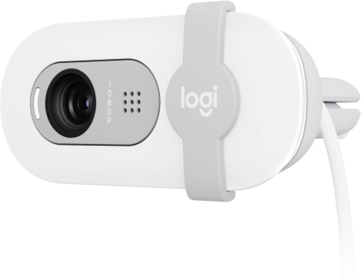 Cámara Web Logitech Brio 100, FHD1080p c/Mic Tapa Privacidad Blanco Crudo 4