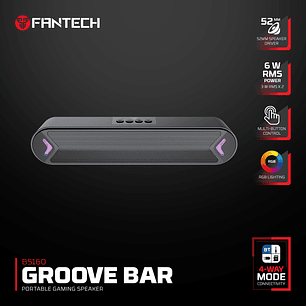 Fantech parlante BS160 GROOVE BAR Black Gaming Soundbar RGB