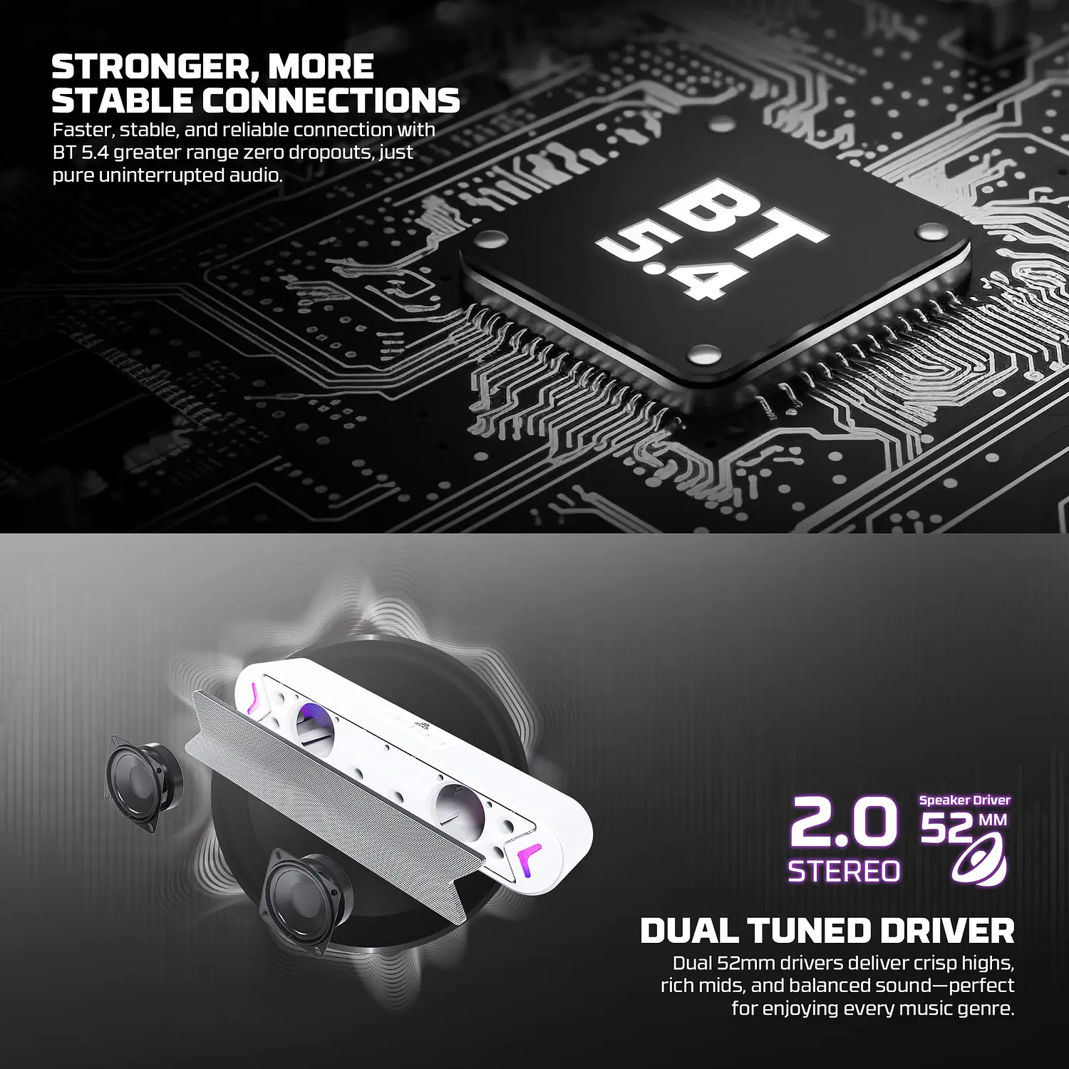 Fantech parlante BS160 GROOVE BAR Pink Gaming Soundbar RGB  6