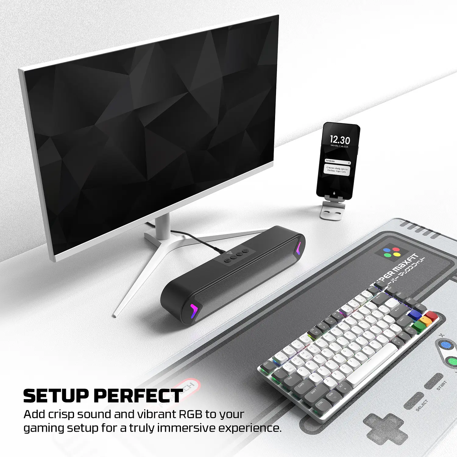 Fantech parlante BS160 GROOVE BAR White Gaming Soundbar RGB 9