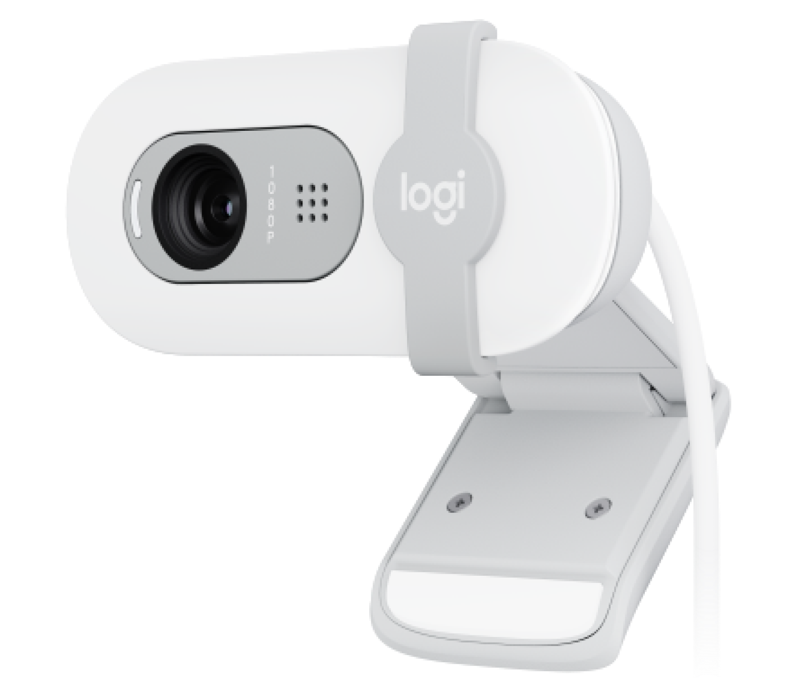 Cámara Web Logitech Brio 100, FHD1080p c/Mic Tapa Privacidad Blanco Crudo 1