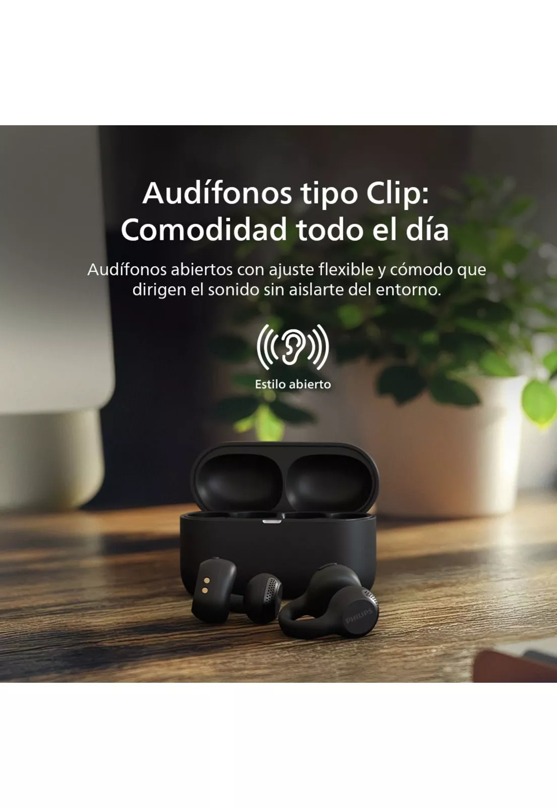  AUDIFONO BLUETOOTH DE OIDO ABIERTO TAQ2000 NEGRO PHILIPS 2