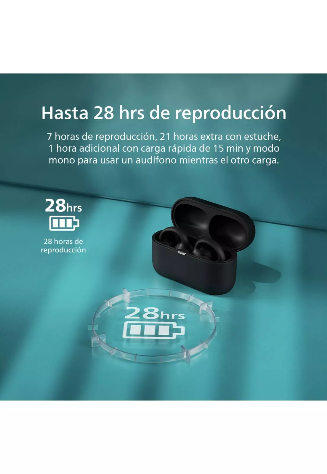  AUDIFONO BLUETOOTH DE OIDO ABIERTO TAQ2000 NEGRO PHILIPS 4